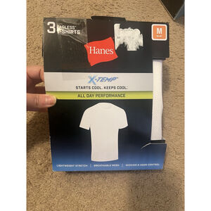 Hanes X-temp Mens 3-Pack T-Shirts Crew Neck White Performance Mesh M
